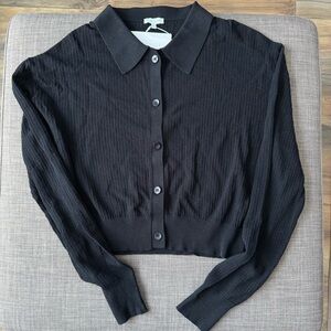 7 Diamonds Black Textured Button-Down Shirt